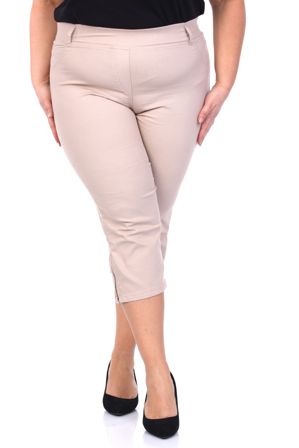 Dámske nohavice ¾ zo zipsom plus size Betlasa